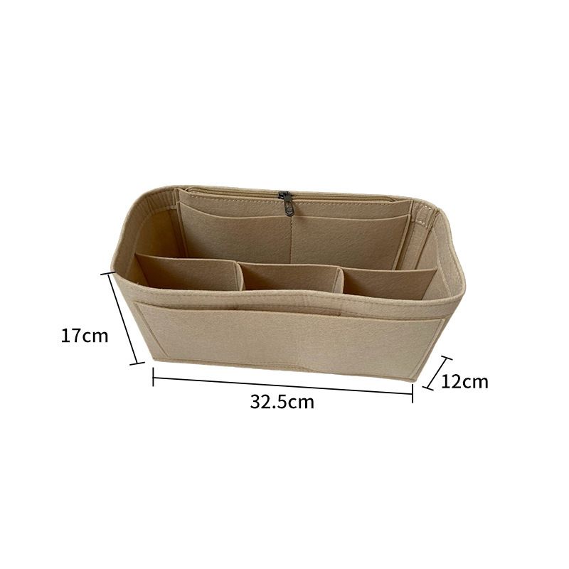 Strandtasche aus Filz, großes Fassungsvermögen, mehrere Taschen, Innentasche mit Druckknopf, multifunktionale Organisation, tragbare Schminktasche_voghion.com