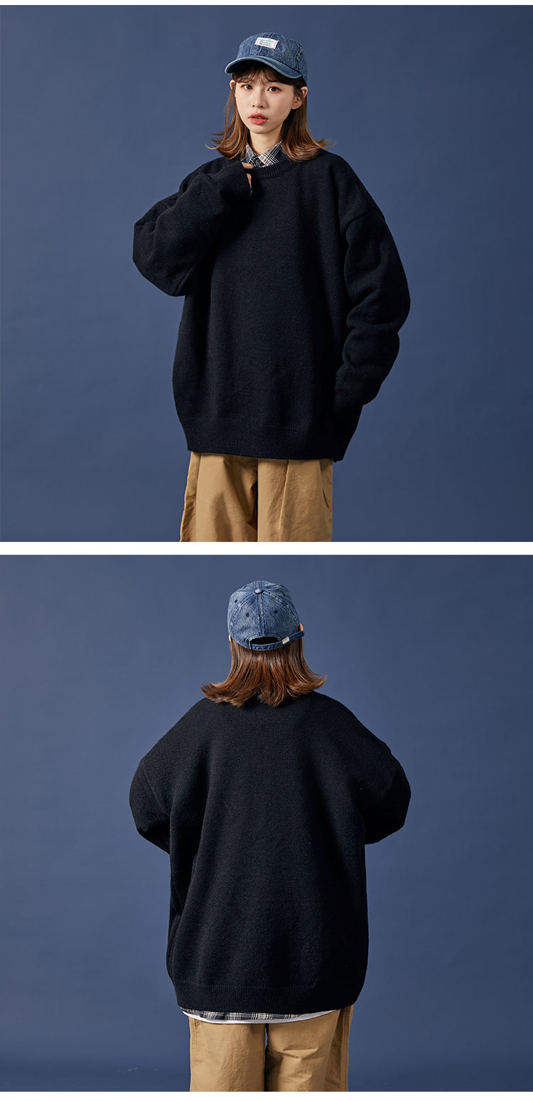 1. Nueva chaqueta de hombre de color sólido con tendencia neutra informal y suelta para parejas 7979P45 felpa P55_voghion.com