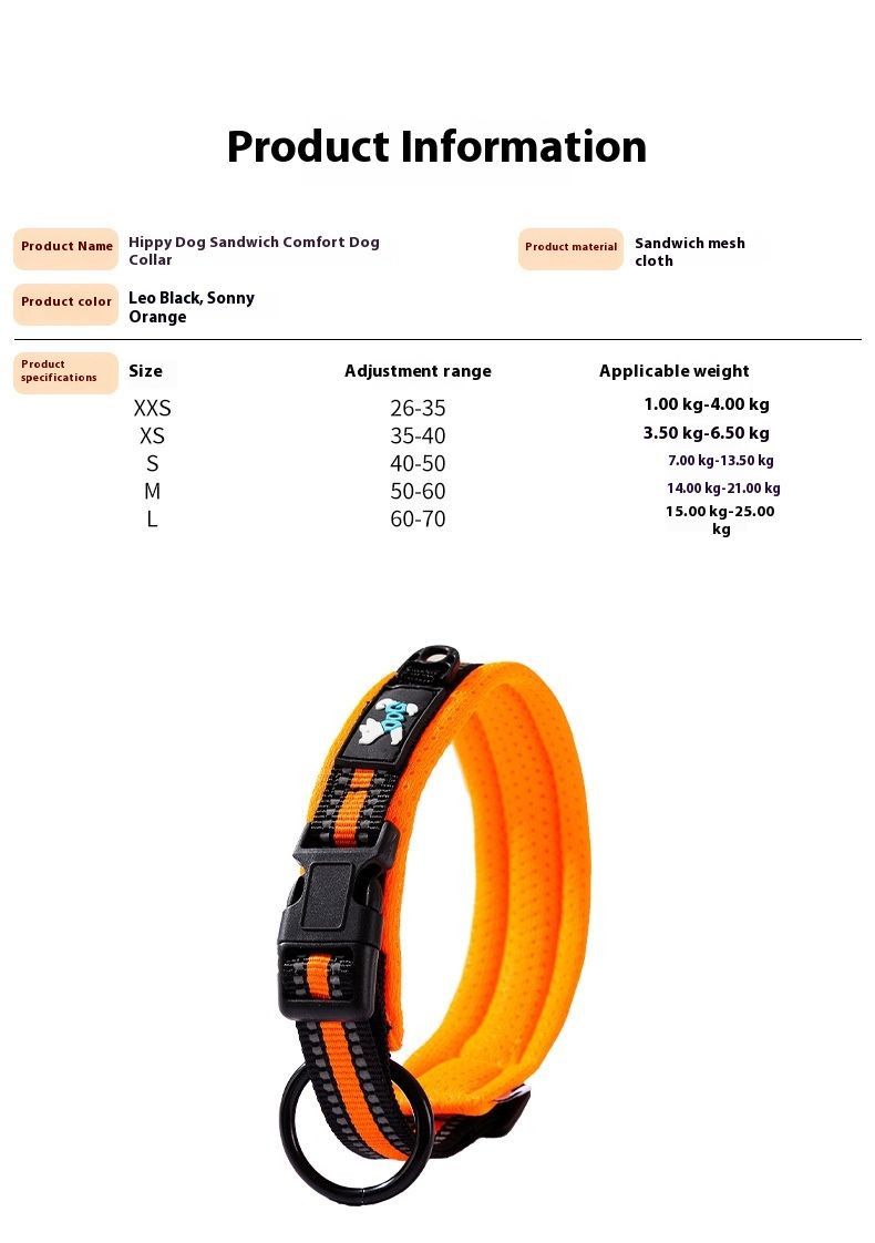 Sandwich Bequemes Halsband für große und mittelgroße Hunde, Golden Retriever, für den Außenbereich, verstellbar, langlebig, Heimtierbedarf_voghion.com