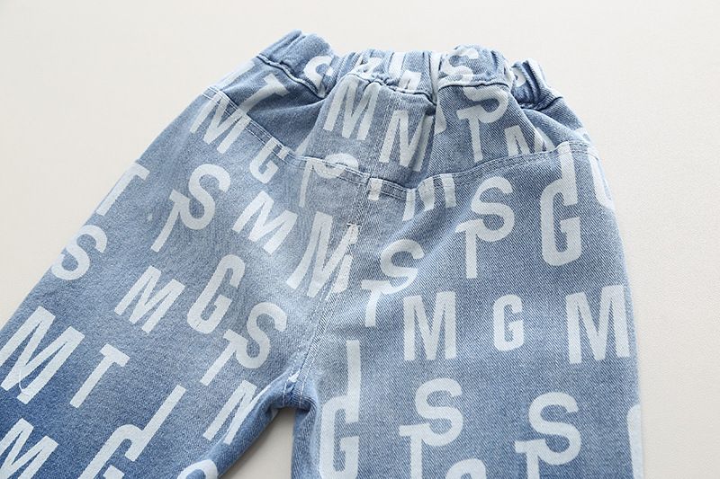 Otroška oblačila, otroška jesenska tridelna obleka, fantovske polne potiske z angleškimi črkami, modne hlače iz jeans jakne z dolgimi rokavi_voghion.com