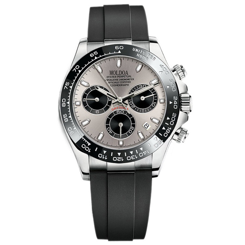 Vollautomatische Herrenuhr mit Hohlwerk und leuchtendem Kalender, wasserdichtem Douyin-Silikonarmband_voghion.com