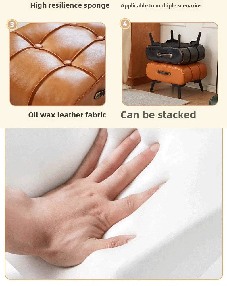 Meuble de salon, entrée, changement de chaussures, canapé, tabouret, patte de chat, bout de lit en cuir, style américain, léger, luxueux, tendance, antidérapant_voghion.com