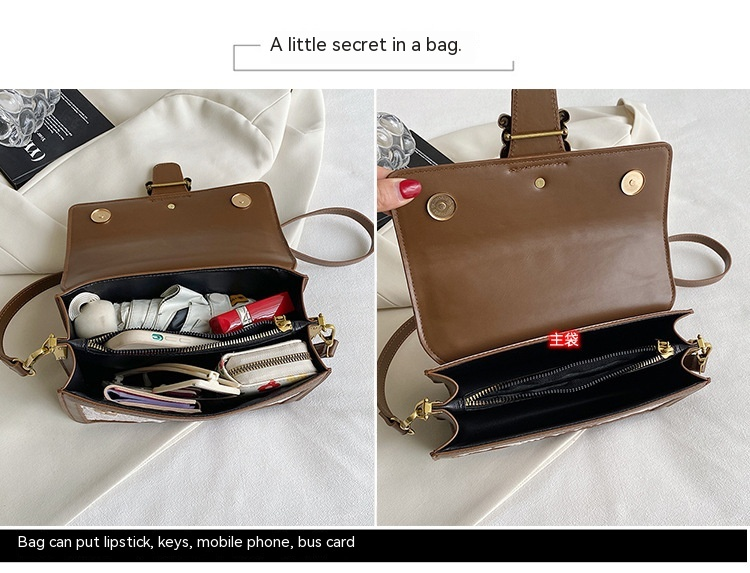 2023 neue heiße Verkaufs-Damentasche Retro Nische Eine Schultertasche Damen Vielseitige kleine quadratische Tasche Handheld Diagonal Straddle Bag_voghion.com