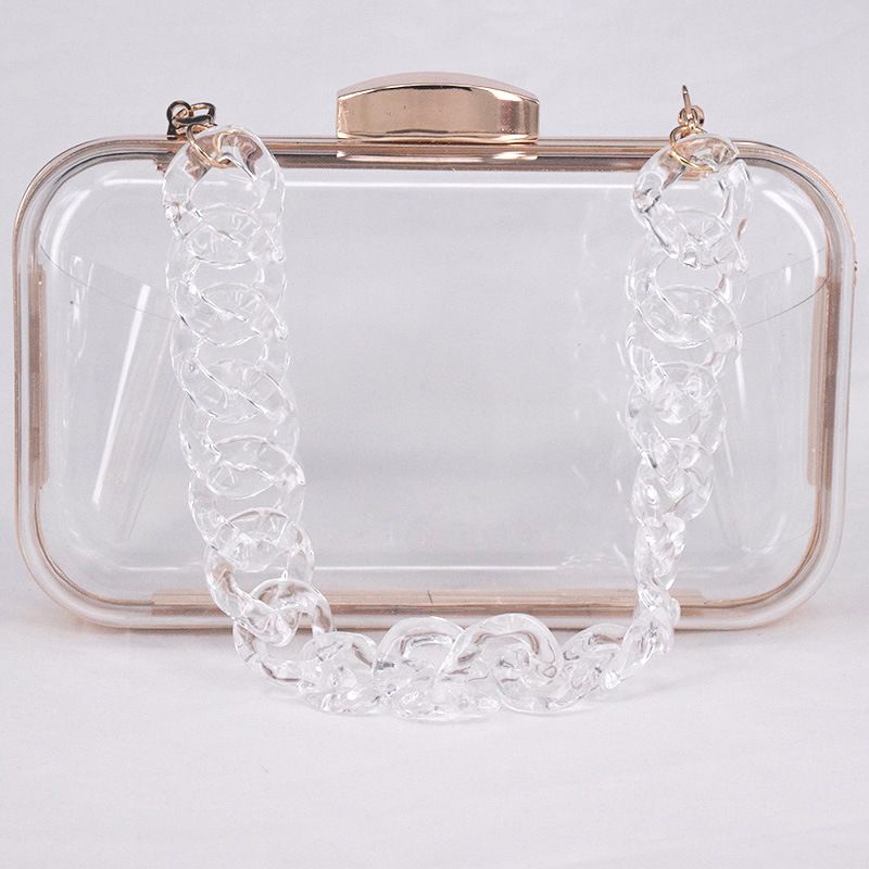 Borsa trasparente in acrilico, pochette da sera, borsa da donna con catena staccabile, nuova borsa da donna 2025_voghion.com