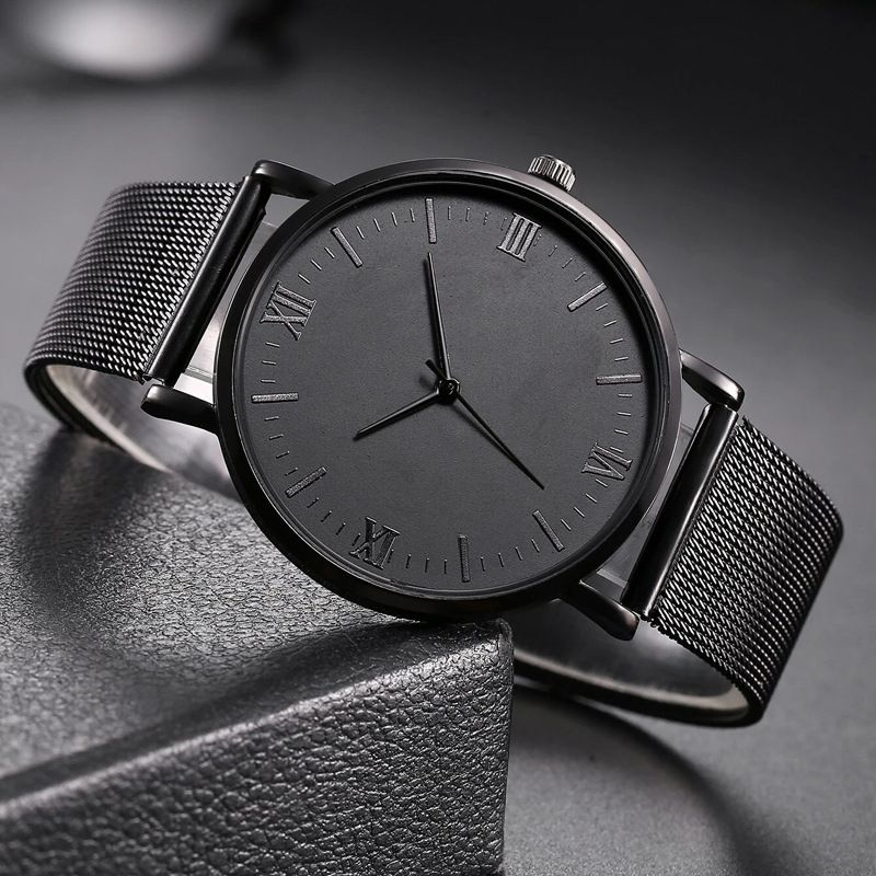Men's Fashion Versatile Casual Belt Quartz Watch Business Watch Two-piece Set Men's Watch Daily Birthday Anniversary Valentine's Day Gift_voghion.com