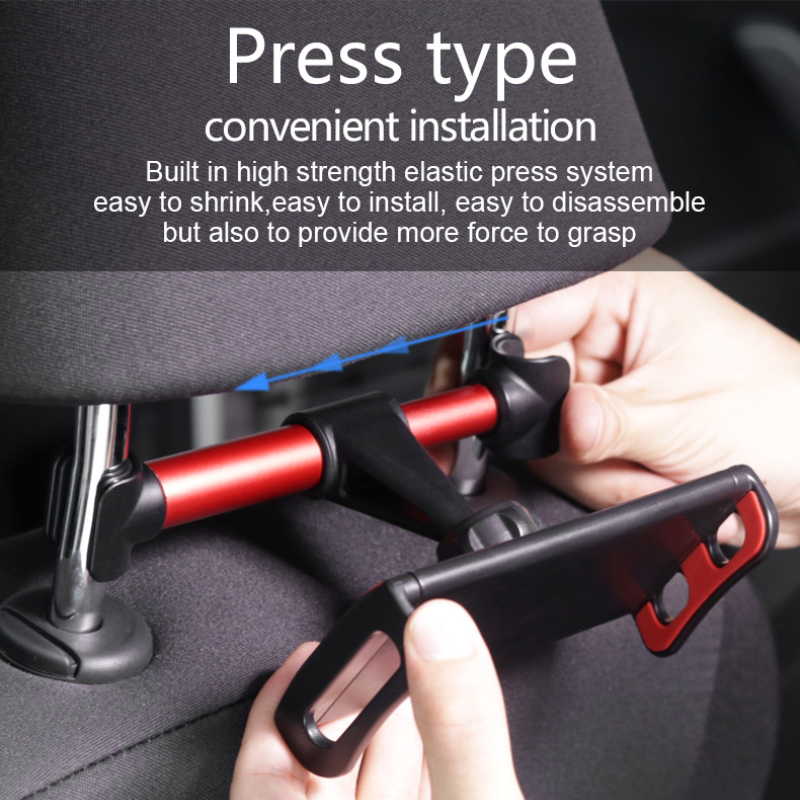 Suport telescopic pentru pernă spate auto, suport pentru telefon, tabletă, suport pentru scaun auto, tetiera spate, suport de montare pentru telefon, tabletă, 4-11 inch_voghion.com