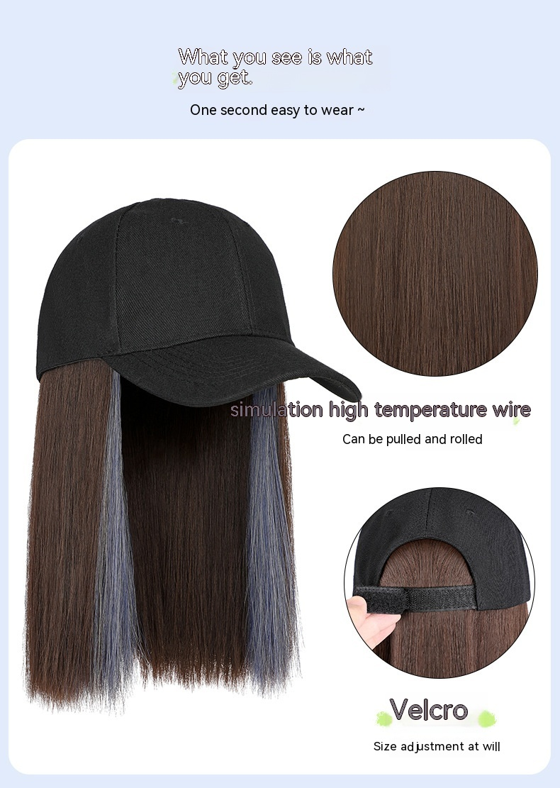 2024 Nuovo cappello parrucca tutto in uno più venduto, capelli corti lisci, parrucca con cappuccio da donna, capelli sulla clavicola, Bobo, Europa e America_voghion.com