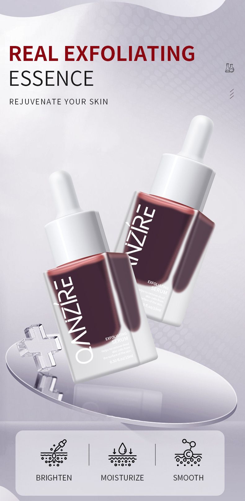 Siero esfoliante - AHA Essence per la rimozione delle cellule morte della pelle e il rinnovamento della pelle_voghion.com