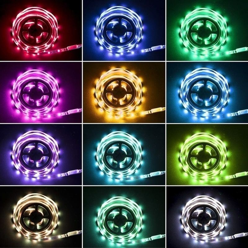 Tira de luces LED USB de 5 V, 60 LED/metro, SMD 2835, para interiores, blanco cálido/blanco frío/azul/verde/rosa/morado (varios colores disponibles)_voghion.com