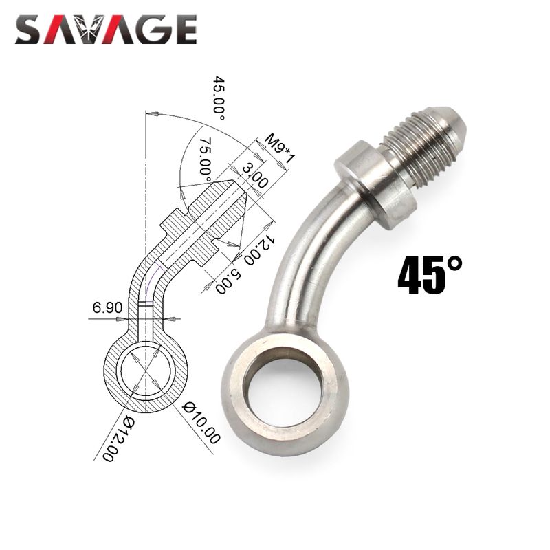 Motorcycle Brake Clutch Hydraulic e Pipe Adaptor Oil Hose Banjo Fitting AN3 Straight 0 14 28 45 60 Degree 10mm 3/8"_voghion.com