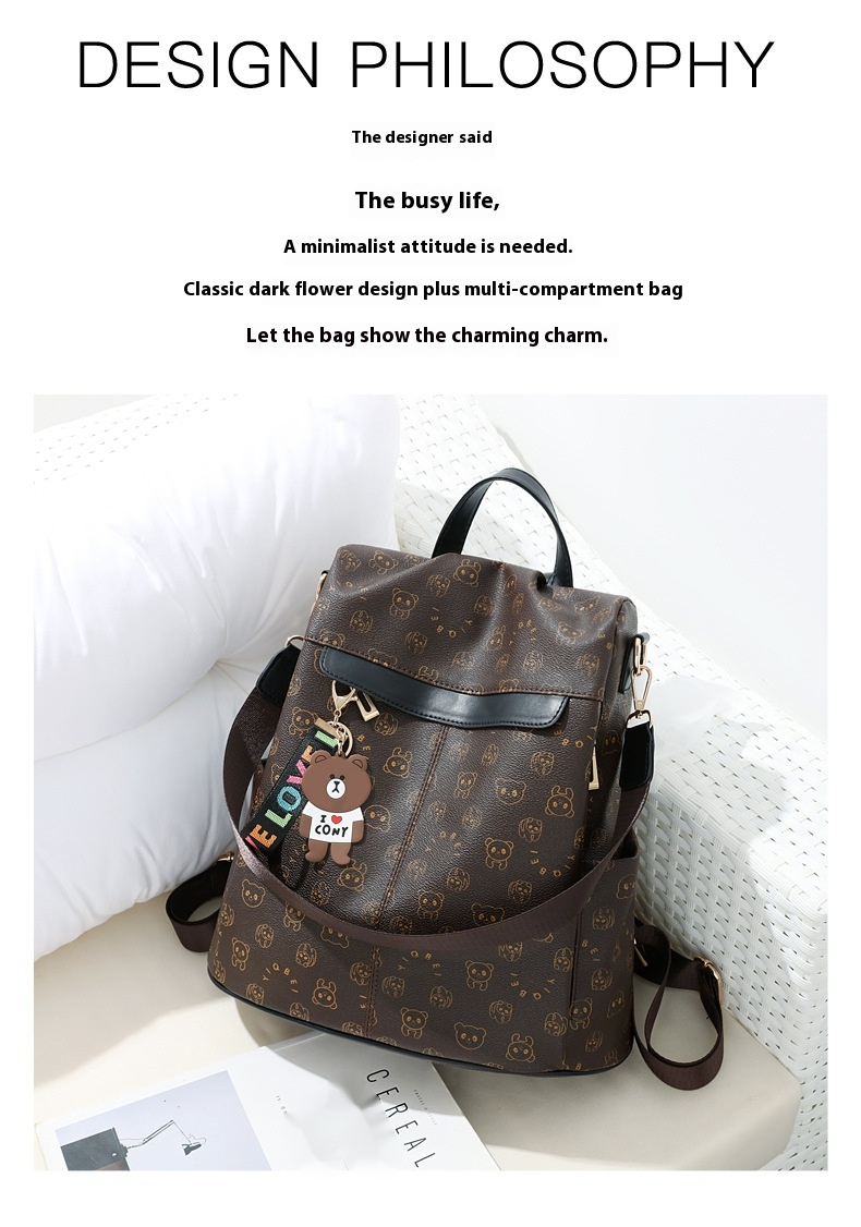 Andralyn skulder ryggsekk for kvinner Ny trendy koreansk versjon Allsidig mote student mykt skinn tegneserieryggsekk_voghion.com