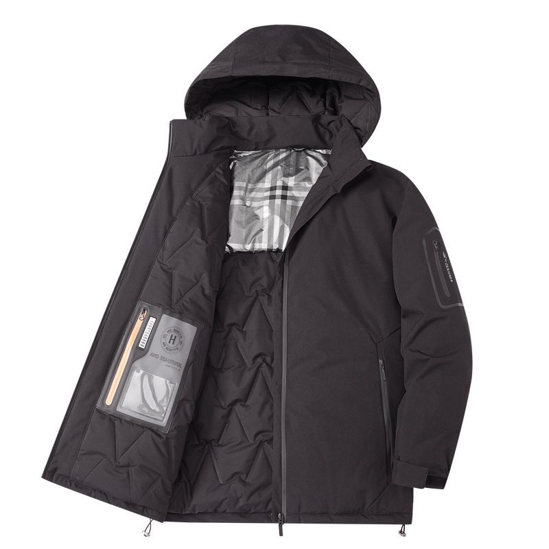 Winter For Men, Plus Size Loose Casual Cotton Trendy Hooded Sports Puffer Jacket, Graphene Thermal Jacket_voghion.com