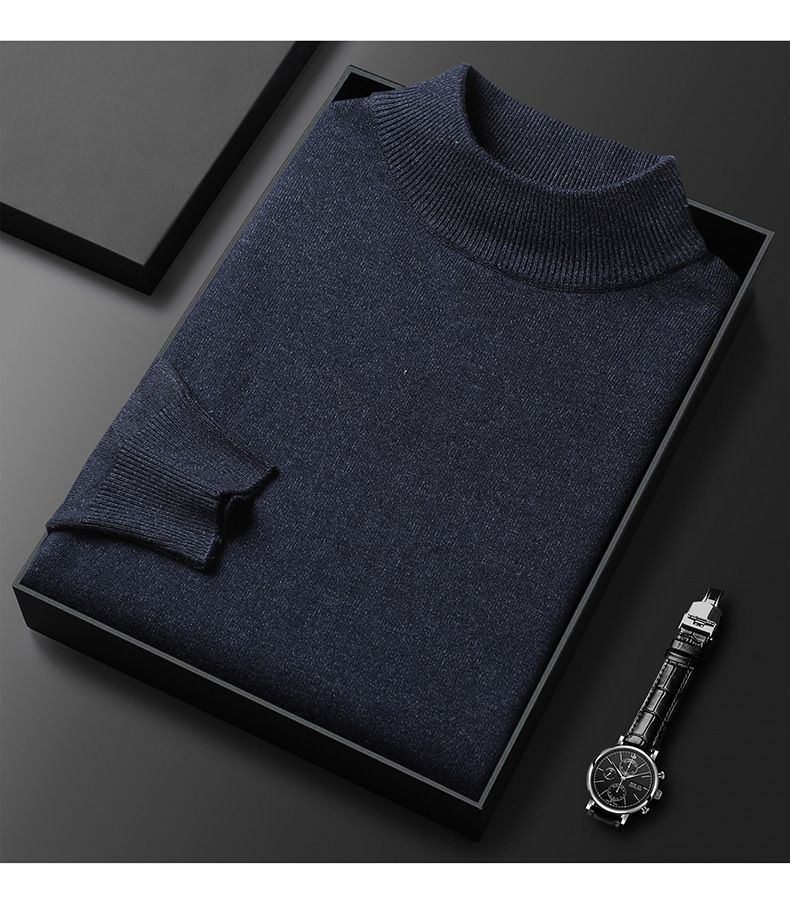 Herren Premium Rollkragenpullover – Leichte Luxus-Strickjacke für Freizeit und elegante Kleidung (Weiß/Schwarz/Camel/Marineblau/Grau, Größen M-4XL, Atmungsaktiv_voghion.com