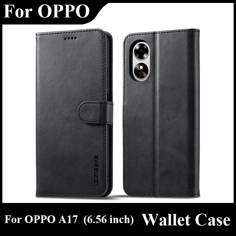 Per OPPO A17 Custodia Flip Magnetic Phone Case On Telefoon Hoesje OPPO A17 Custodia in pelle vintage Custodia a portafoglio per Coque OPPO A17 Cover_voghion.com