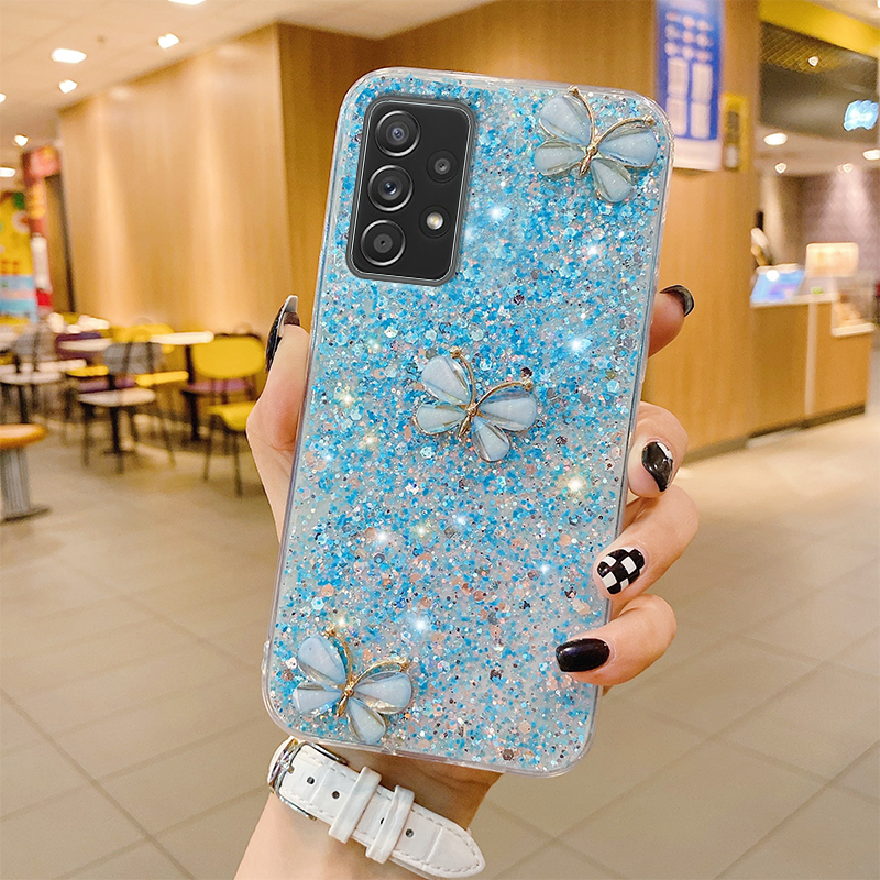 3D Kelebek Simli Payetler Yumuşak Silikon Kılıf Xiaomi POCO X3 NFC M3 F3 X2 Mi 10T Lite Mi 11 Redmi Note 7 Arka Kapak_voghion.com