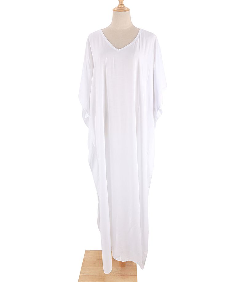 Vêtements pour femmes, nouveau style, chemisier uni en rayonne, jupe longue, ample, pour vacances en bord de mer, maillot de bain, robe, vêtements d'extérieur pour femmes_voghion.com