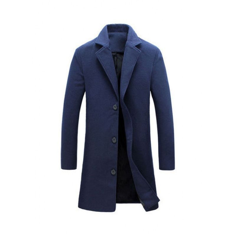 2025 New Korean Style Slim Fit Mid-Length Wool Coat Men's Woolen Material Jacket_voghion.com