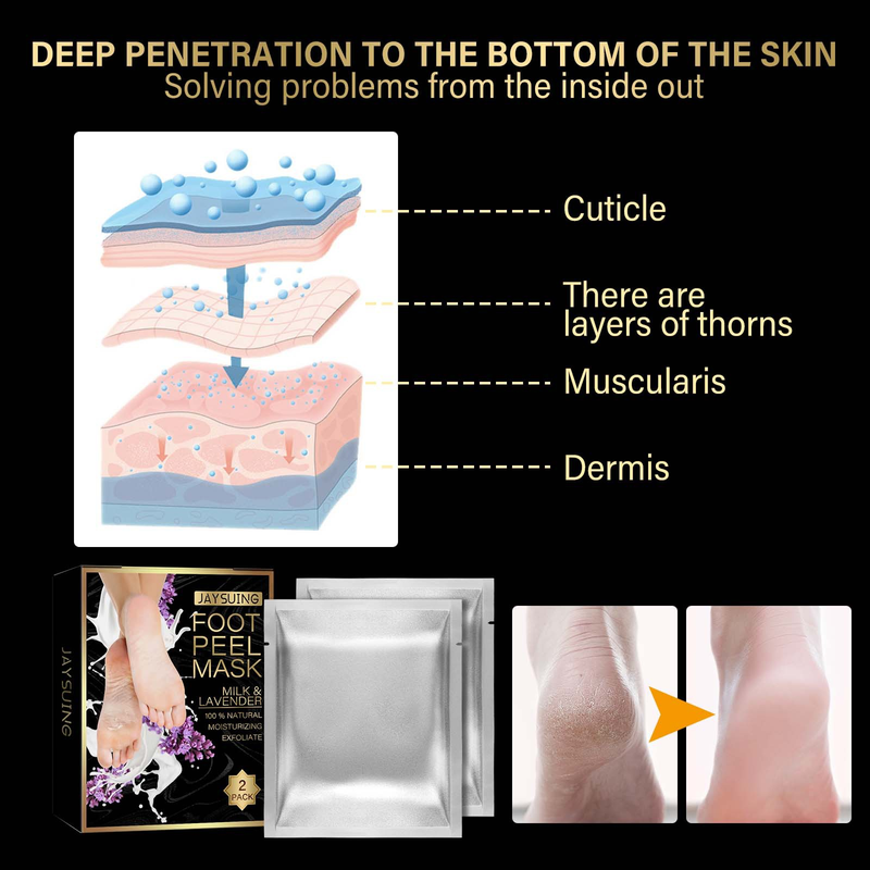 Lavendel Jaysuing Peeling-Fußmaske, feuchtigkeitsspendend, risshemmend, feuchtigkeitsspendend, Hautpeeling und Fußpflege_voghion.com