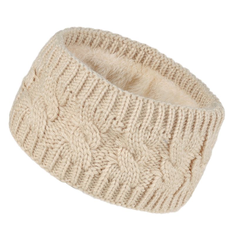 Bandeau en peluche tricoté en laine frite torsadée, couvre-chef élargi pour hommes et femmes, automne et hiver, chaud, sport, oreille_voghion.com