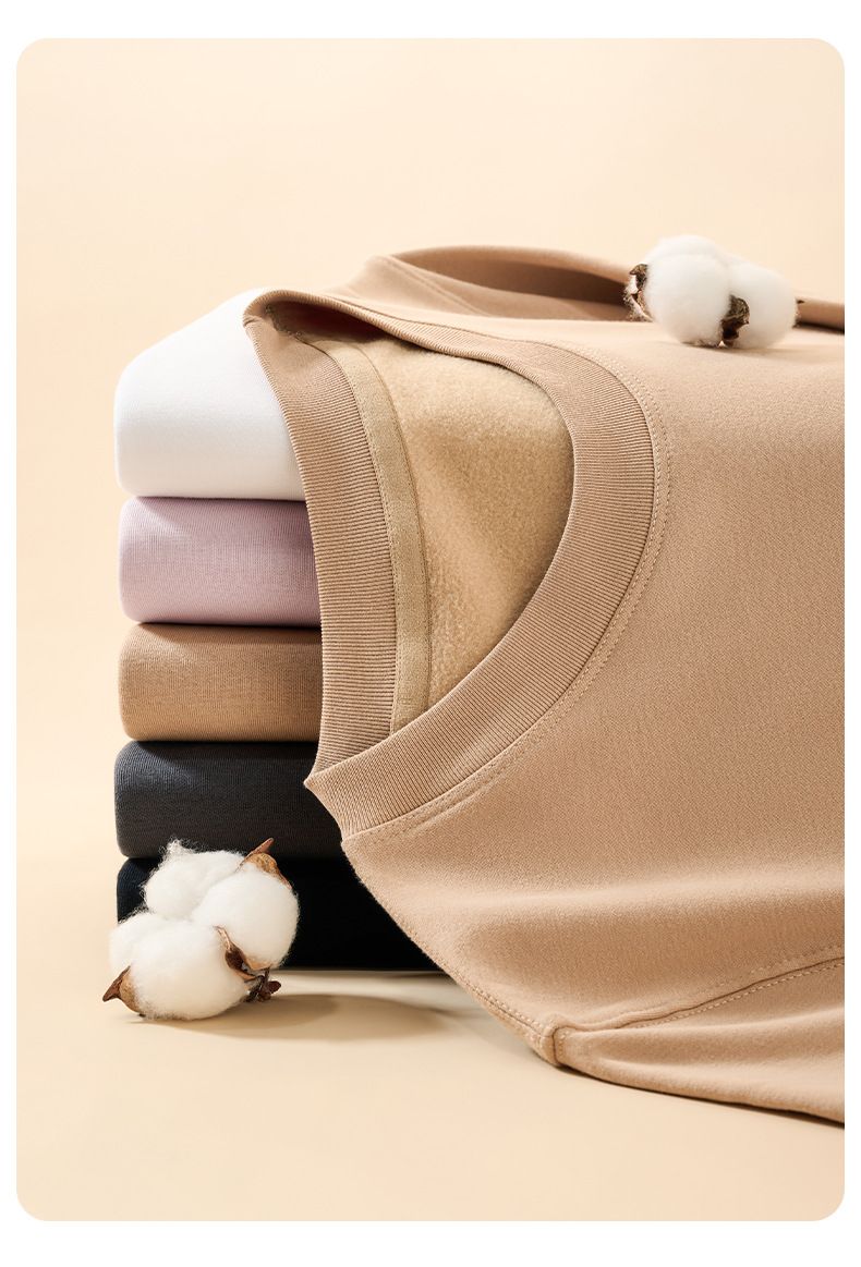 Maglione girocollo in velluto termico 280G tinta unita, versatile, da uomo, autunno e inverno, a maniche lunghe, da uomo e da donna_voghion.com