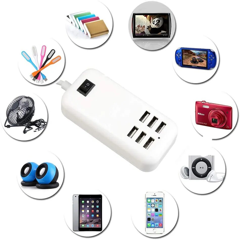 EU/US 4A/3A Plug Wall Dock Fast Charging Extension Power Adapter for iPhone 12 11 X Huawei Phone Tablet USB Charger HUB_voghion.com