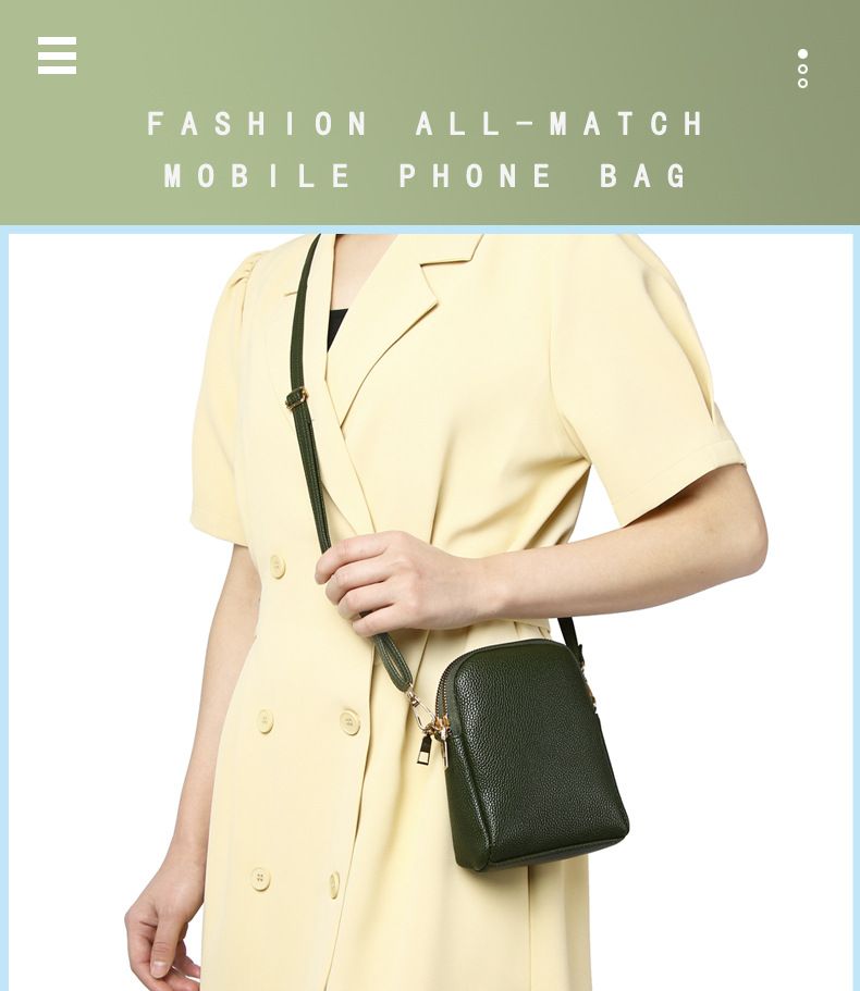 Cell Phone Bag Color Contrast Small Round Bag Light Luxury Texture Lychee Grain Single Shoulder Crossbody Bag Women's Mobile Phone Bag_voghion.com