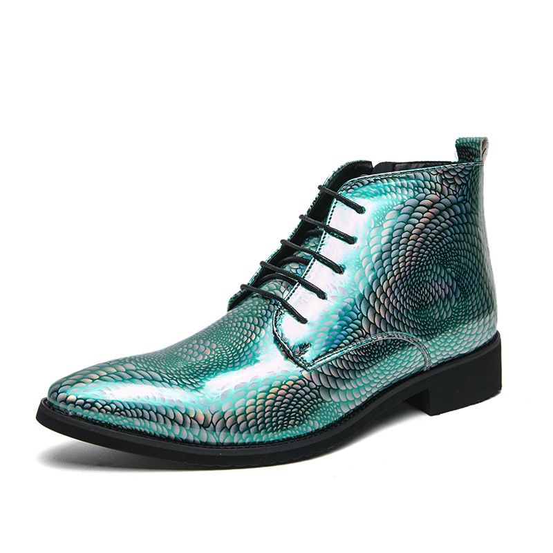 TerraStride New 38-48 Stivali alti britannici 2025 Autunno Inverno Scarpe a punta in pelle verde di grandi dimensioni_voghion.com