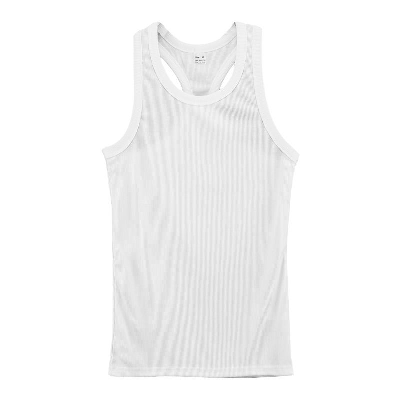 Coarse threaded fitted stretch sports fitness undershirt men's summer round neck large size casual muscle training breathable male_voghion.com