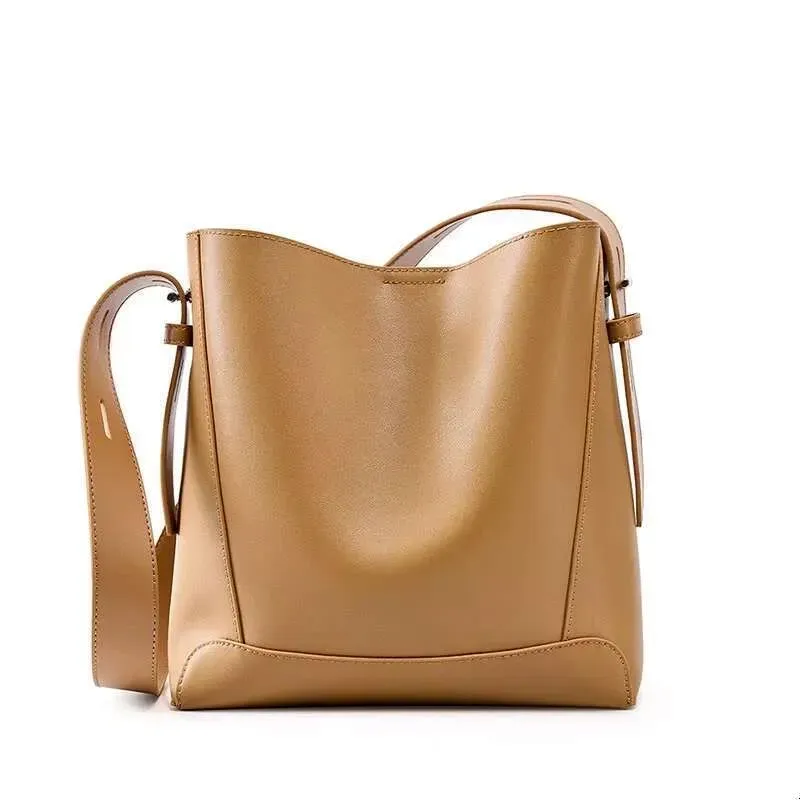 Designer 2025 Damen Split Leder Eimer Weibliche Pendler Einkaufen Messenger Taschen Verstellbarer Schultergurt Frauen Casual_voghion.com