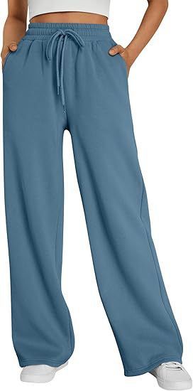 Men's Clothing Wide Leg Sports Pants High Waist Loose Drawstring Jogging Pants With Pockets Sweatpants_voghion.com