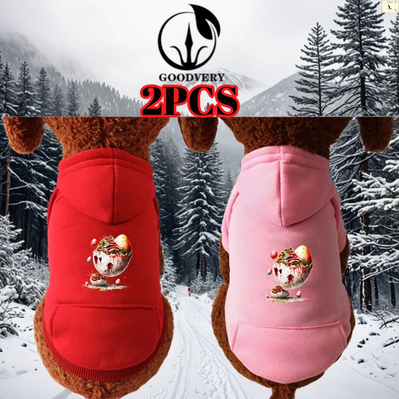 Sudadera con capucha estilo Halloween de 2 piezas con diseño de canguro que mantiene a tu mascota abrigada en otoño e invierno. Incluye un bolsillo trasero ideal para paseos y aventuras._voghion.com