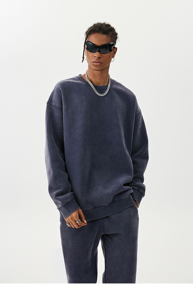 Unisex Heavyweight Fleece Tracksuit – Vintage Batik Print Hoodie & Jogger Set (S-XXL, 58% Polyester 42% Cotton)_voghion.com