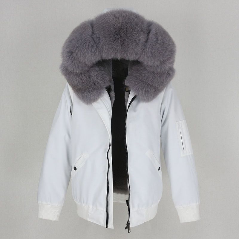 Women's Clothing New Style Parka With Thickened Artificial Fur Lining, Detachable Real Fur Large Fur Collar Jacket For Women_voghion.com
