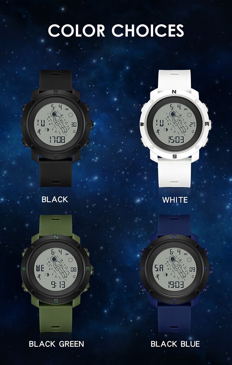 Orologio sportivo digitale a tema astronauta con retroilluminazione, impermeabile, sveglia e cronometro: elegante e funzionale per studenti_voghion.com