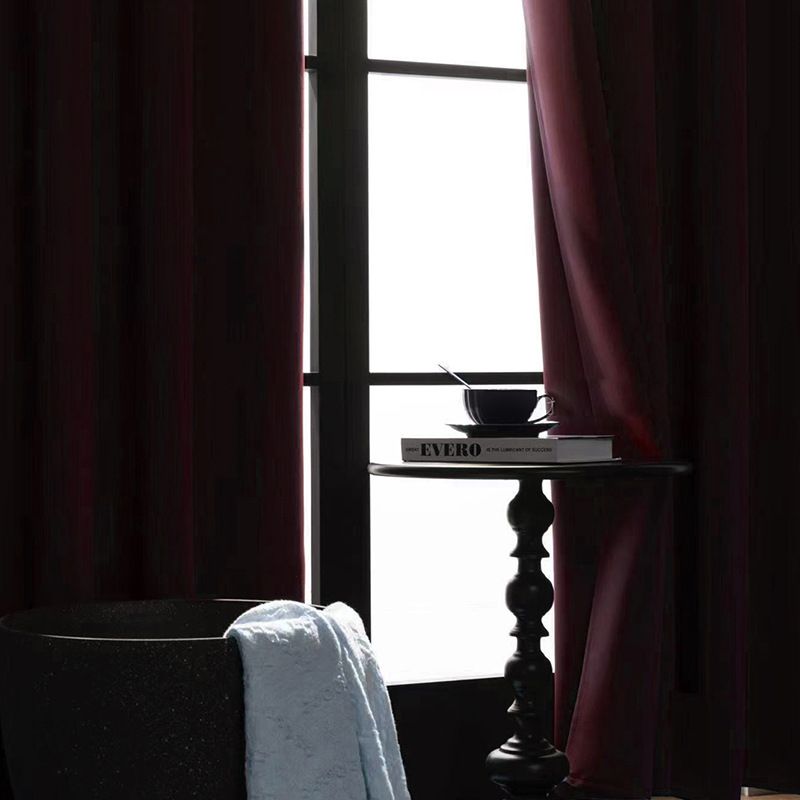 Moderne halbtransparente Vorhänge – Fenstervorhänge aus Polyester für Wohnzimmer, Schlafzimmer und Büro (Grau/Schwarz/Grün/Burgunderrot, mehrere Größen, minimalistischer Stil)_voghion.com