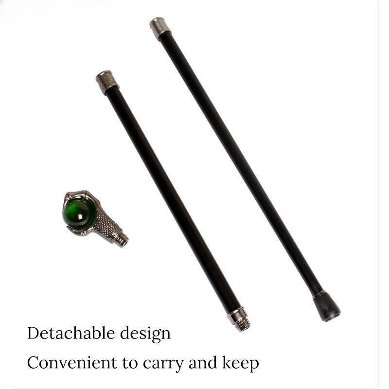 Silver Dragon Claw Grasp Green Glass Ball Walking Cane Fashion Decorative Walking Stick Gentleman Elegant Cosplay Crosier 93cm_voghion.com