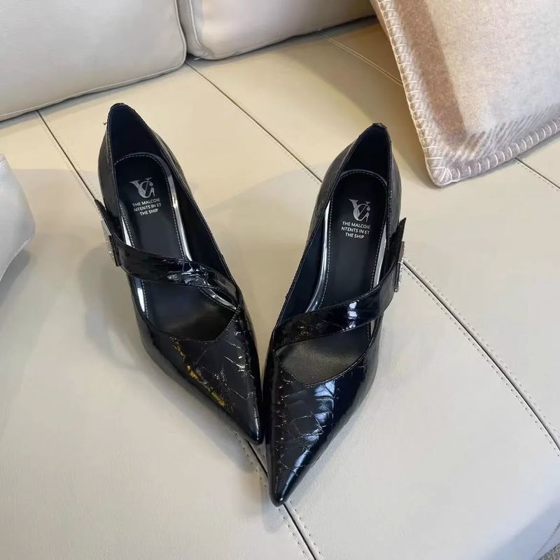 Grande elegante britannico a punta singolo per le donne nuovo stile temperamento con un pezzo unico moda tacco alto piccolo_voghion.com