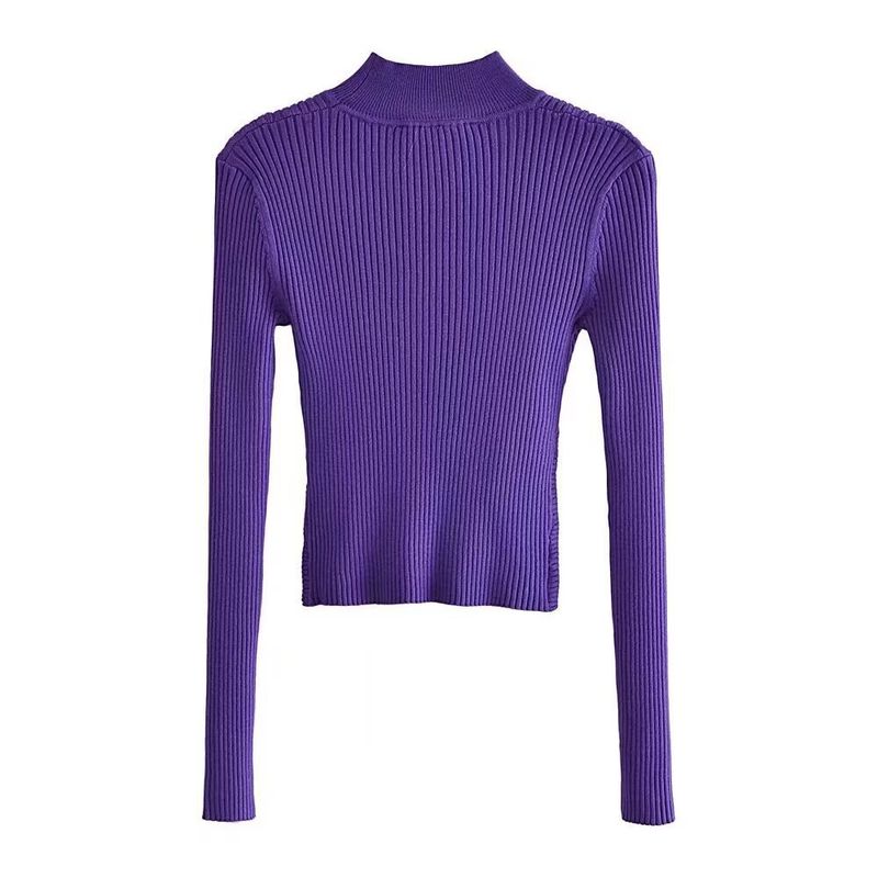 Top lavorato a maglia cava alla moda di ZR Womens Spring New Style_voghion.com