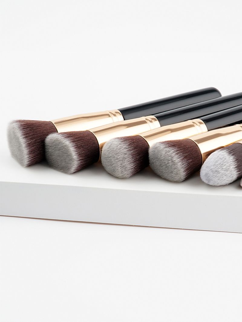 10-teiliges, hochwertiges, großes, professionelles Make-up-Pinselset in Schwarz_voghion.com