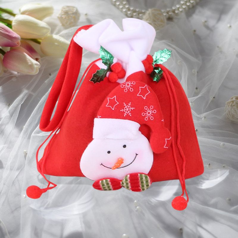 Bolsa de regalo de Navidad Bolsa de caramelos Bolsa de regalo no tejida Papá Noel Muñeco de nieve Alce Oso Bolsa de caramelos de frutas_voghion.com