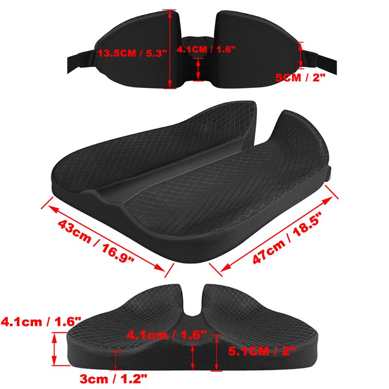 3D Memory Foam Autokissen Fahrersitz Erhöhte Anti-Rutsch-Matten Atmungsaktiver Bürostuhl Ein Rollstuhlschutz_voghion.com