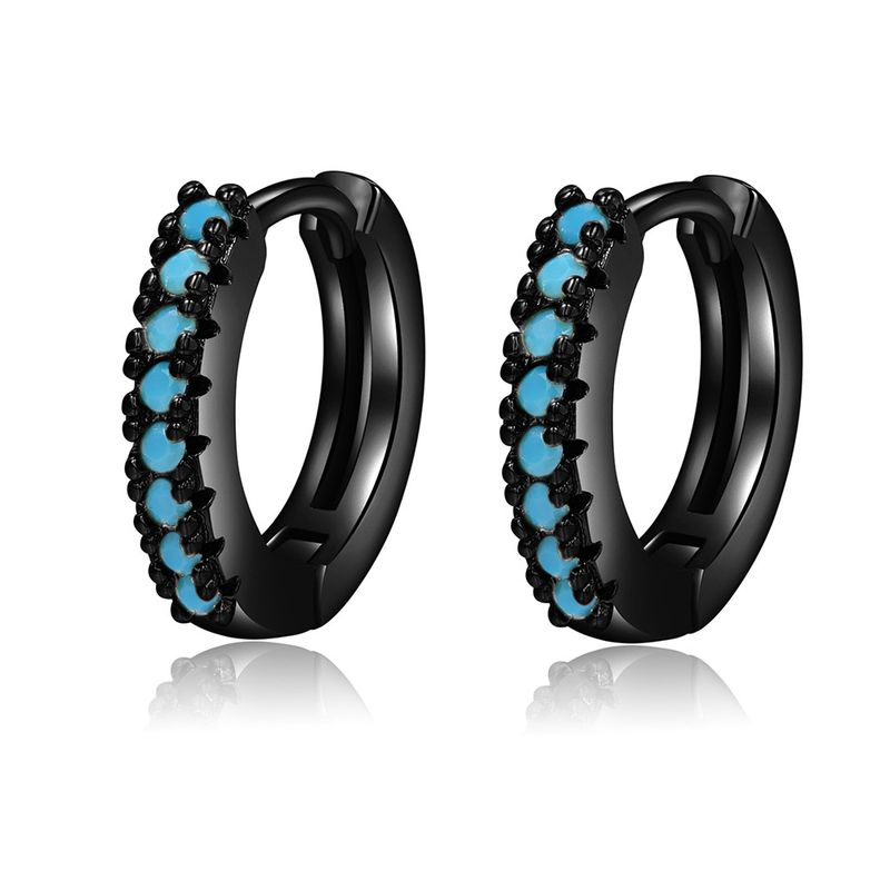 Popular Color Zircon Ear Buckle Micro-inlaid Geometric Ear Ring Temperament Simple Personality Earrings_voghion.com