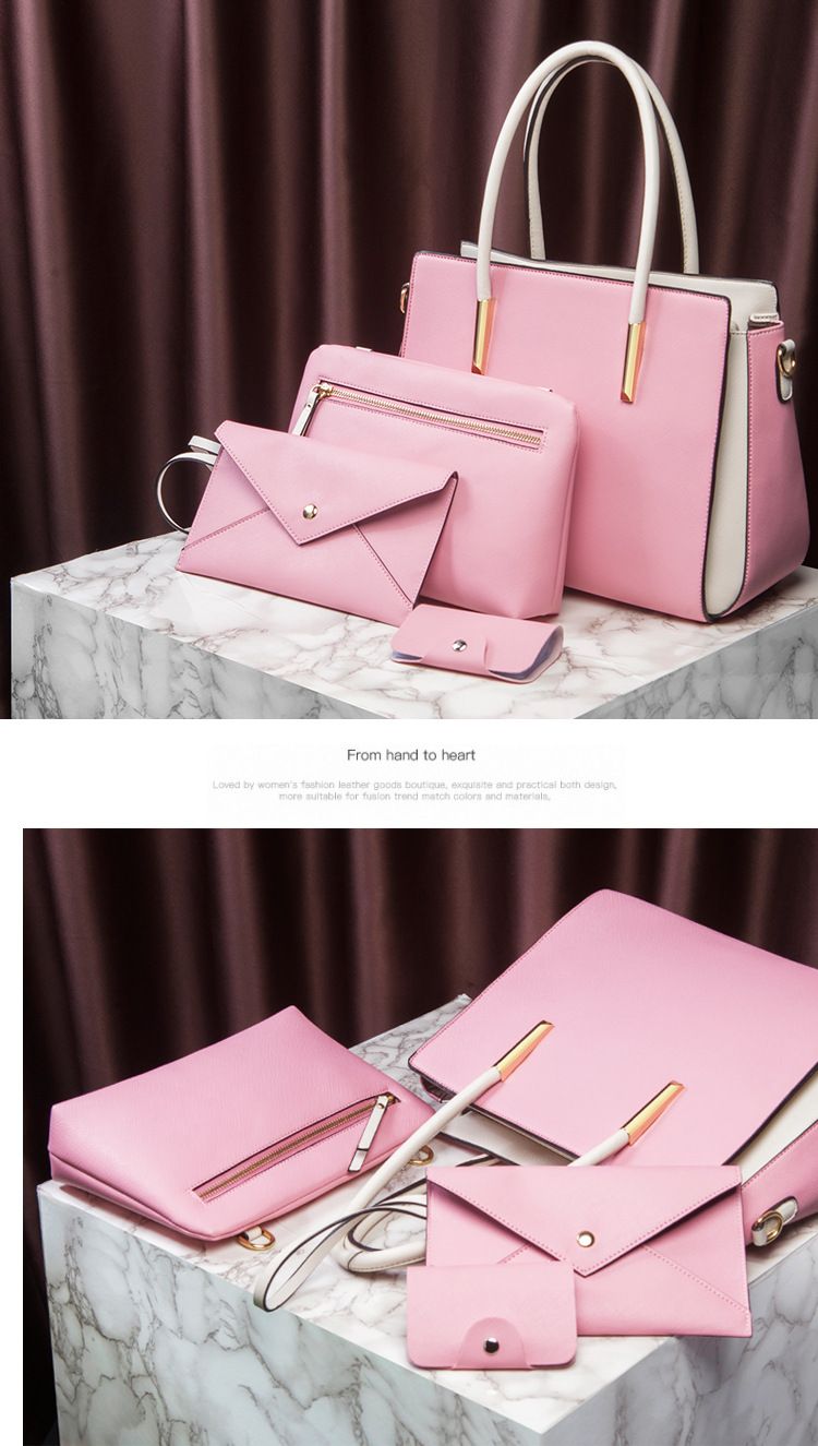 Women's Bags Color Matching Women's Bag Handbag Single Shoulder Crossbody Mother And Child Bag Three Piece Set Ladies Large Bag_voghion.com