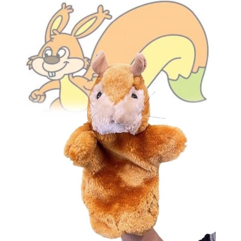 Large Squirrel Plush Puppet Toy With Plastic Nose 25cm New Brown Stuffed Squirrel Animal_voghion.com