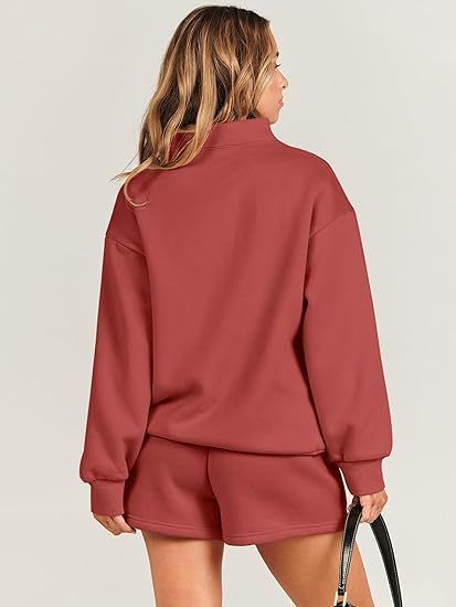 Women's Clothing Three quarter Pants Solid Color Sweater Pocket Two piece Set _voghion.com