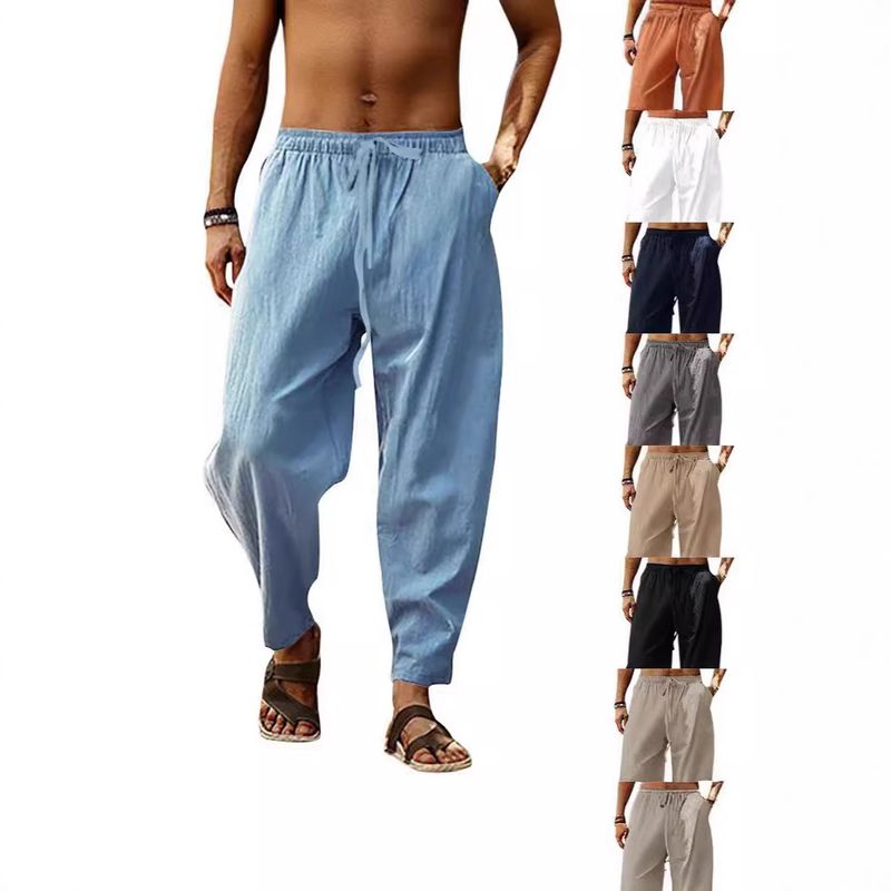 Premium Products 2025 Summer Men's Hip Hop Breathable Cotton Loose Relaxed Sports Pants_voghion.com