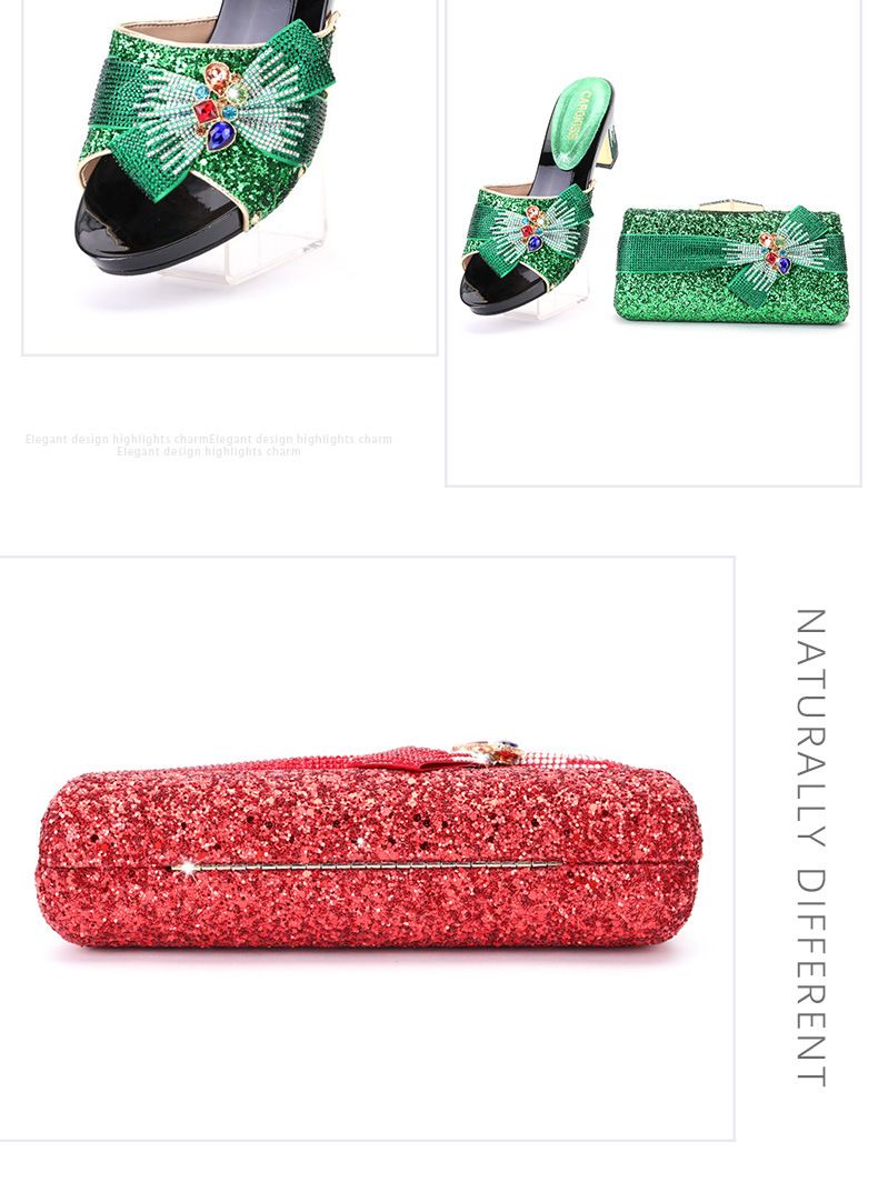 Frauen Heißer Diamant Mit Blume Dekoration Schuhe Tasche Set Einfache_voghion.com