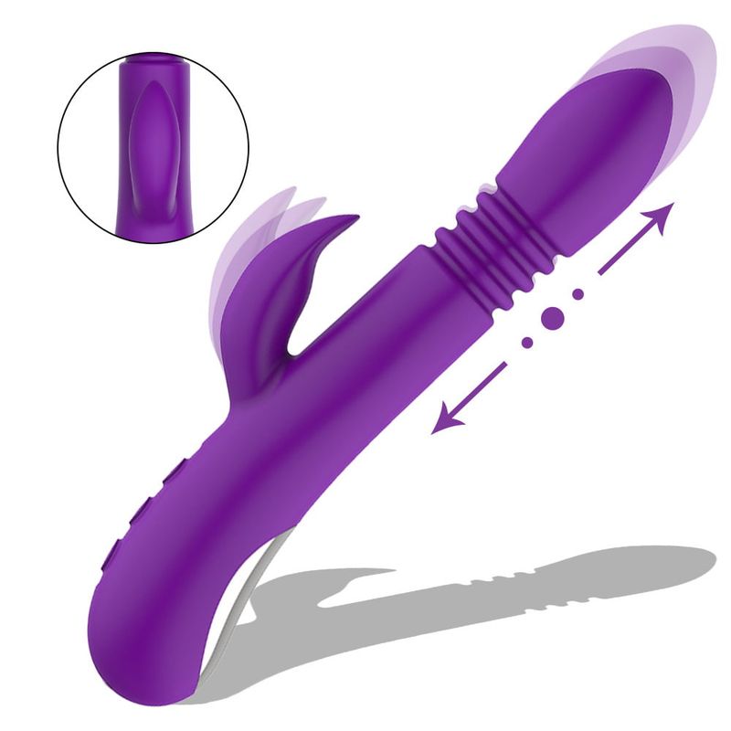 Centerel Rabbit Vibrator For Women G-Spot Stimulating Sex Toy Thrusting Vibrator With 10 Powerful Vibrations And Stretch Modes And Heating_voghion.com