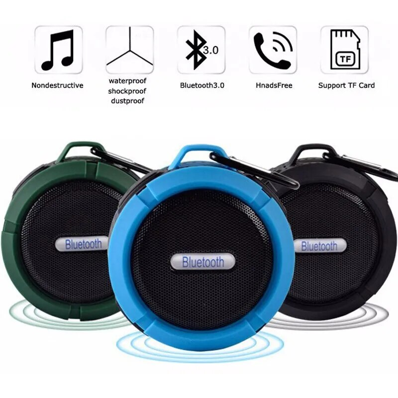 Bluetooth-compatible Speaker Big Suction Cup Bluetooth Stereo Outdoor Sports Mini TF Subwoofer Portable Waterproof_voghion.com