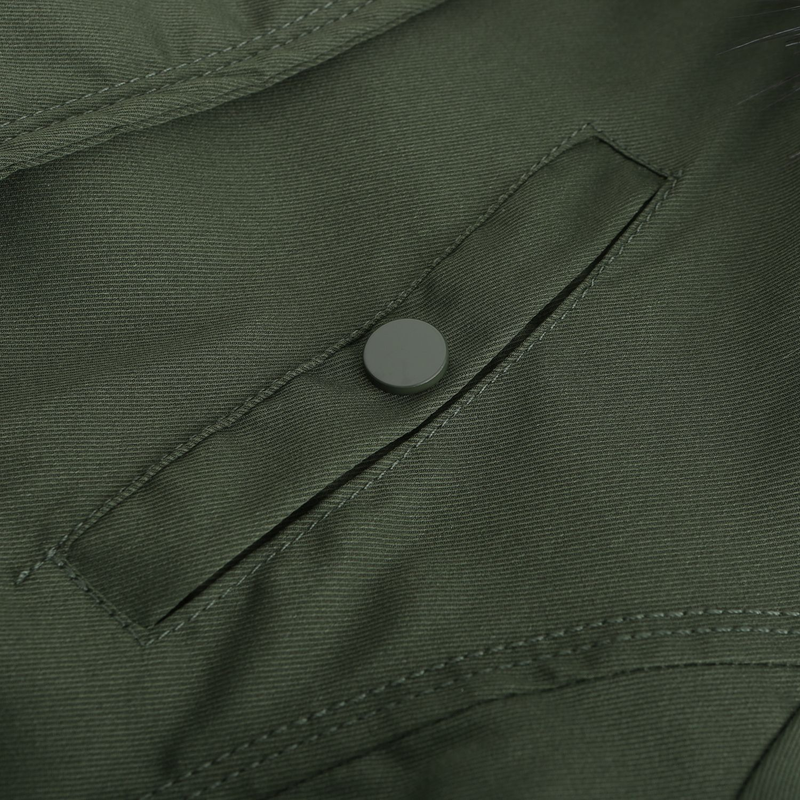 Women's cotton-padded jacket with detachable fur collar and detachable hat and cotton jacket_voghion.com